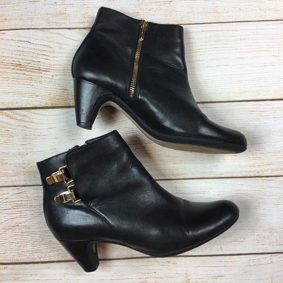 Sam Edelman Marmont Black Leather Ankle Boots - Picture 4 of 8